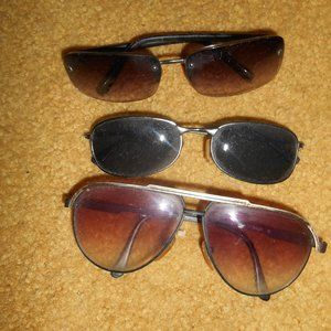 Vintage mens sunglass lot three brown black pink ?